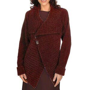 Stan Herman Chenille Wrap Sweater with Kilt Pin  16066